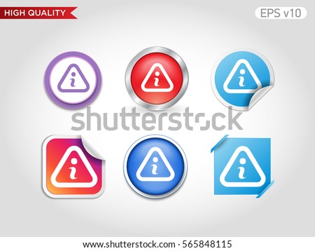 Colored icon or button of info symbol with background