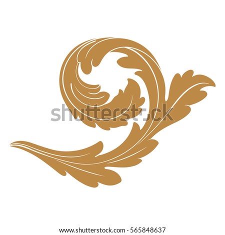 Baroque vintage element for design. Decorative design element filigree calligraphy vector. You can use for wedding decoration of greeting card and laser cutting.