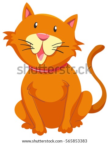 Little cat with orange fur illustration