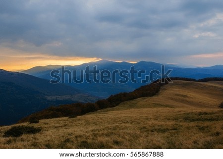 colorful autumn landscape in the mountains