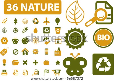 36 pro nature & environment signs. vector