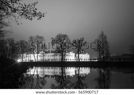  palace and foggy night