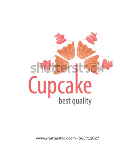 vector logo cupcake, fresh dessert