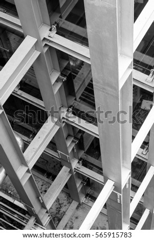 beam steel structure in column Royalty-Free Stock Photo #565915783