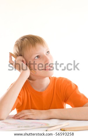 boy paint on a white background