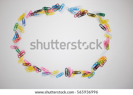 Colorful Paperclips on a white background
