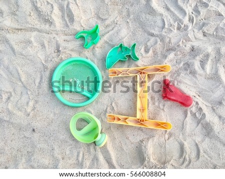 Toys for kids on sand