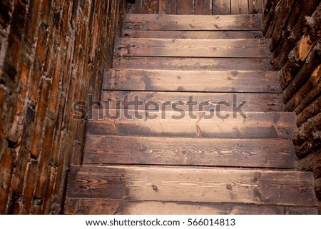 Brown wooden staircase