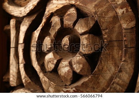 Carved wood retro