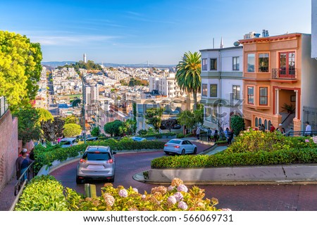 Lombard Street in San Francisco United State Royalty-Free Stock Photo #566069731
