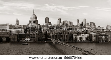St Paul's cathedral in London as the famous landmark. 