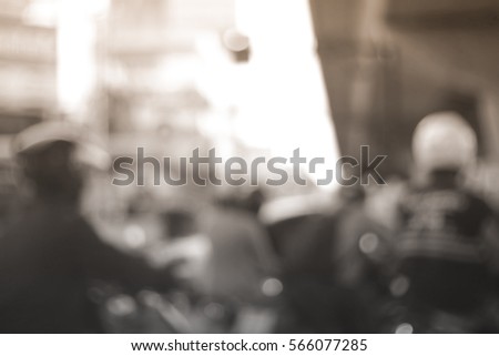 Blurred abstract background of Traffic jams in Bangkok