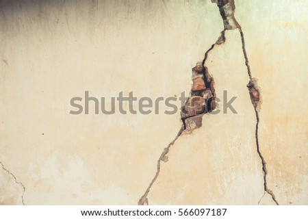 cracked concrete vintage brick wall background. 