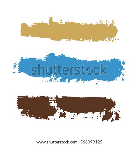 realistic color vector brush strokes of paint