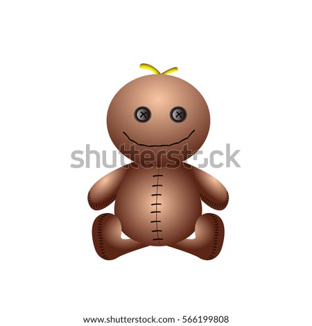 Isolated doll toy on a white background, Vector illustration