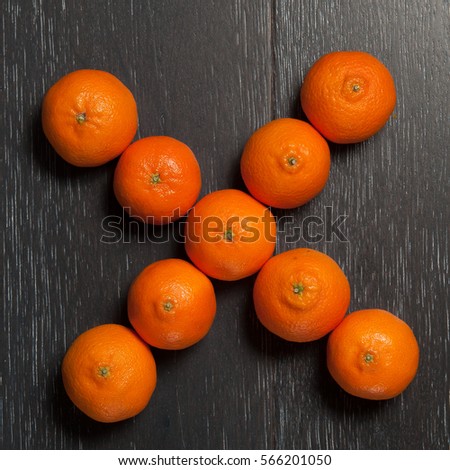 plus sign of mandarins
