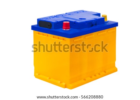 Car accumulator battery isolated on white background