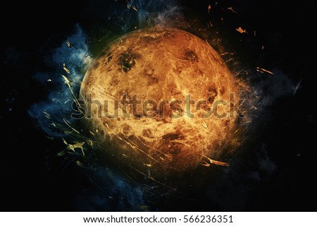 Planet Art - Venus. Science fiction art. Solar system. Elements of this image furnished by NASA
