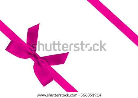 Pink ribbon over white paper 