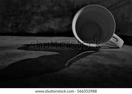 Cup flowing with water