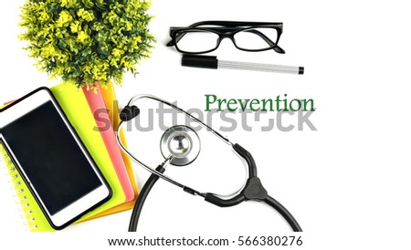 Prevention - Written In White background, health Concept.