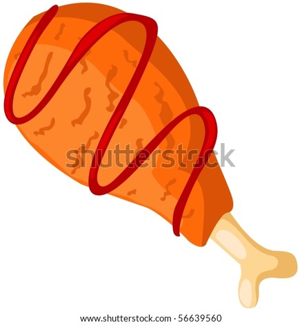 illustration of isolated chicken wing on white background