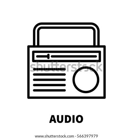 Audio icon or logo in modern line style. High quality black outline pictogram for web site design and mobile apps. Vector illustration on a white background.