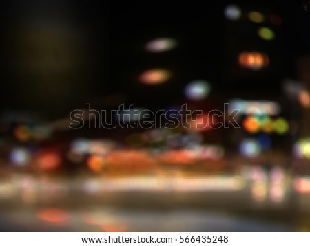   Night dark abstract blur bokeh background, based on the night city pictures. Computer generated  illustration                       