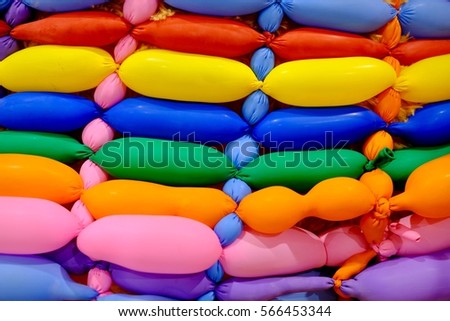 Texture of colorful balloon. Decoration wall for festival day