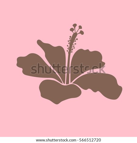 Aloha typography with brown and neutral hibiscus isolated icon for t-shirt print. Vector illustration.