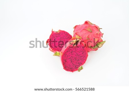 Dragon fruit isolated on white background - Red Dragon fruit