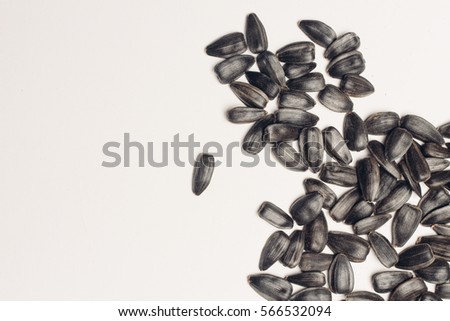 Roasted sunflower seeds on the table
