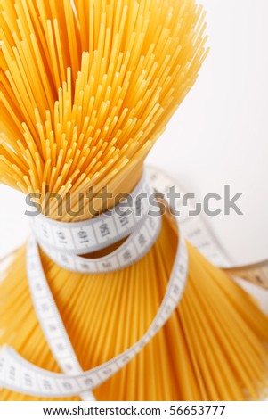 Spaghetti with measuring tape
