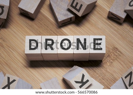 Drone Word In Wooden Cube