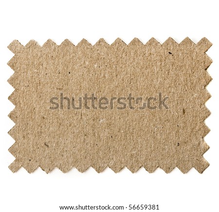 Blank cardboard post stamp isolated on white