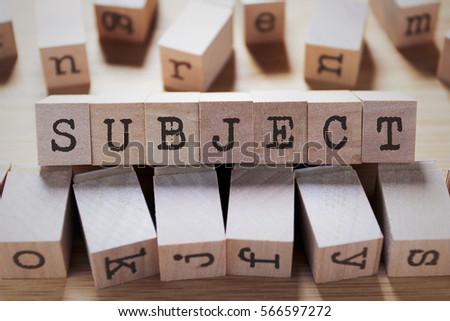 Subject Word In Wooden Cube