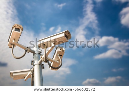 closed circuit camera Multi-angle CCTV system isolated from the background cipping part Royalty-Free Stock Photo #566632372