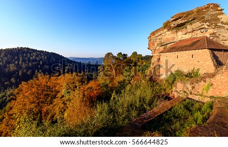Part of the castle Altdahn in the palatinate forest