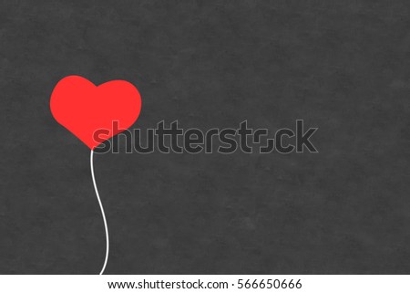 Valentine Concept heart balloon on classroom blackboard background Royalty-Free Stock Photo #566650666