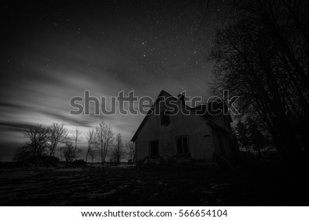 old home and stars