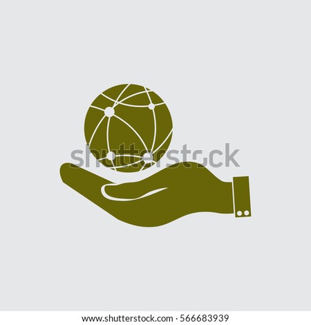 hand holding a globe