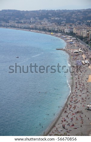 Famous Beach of Nice (French Riviera)
