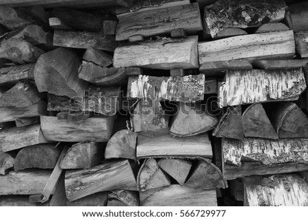 gray chopped firewood