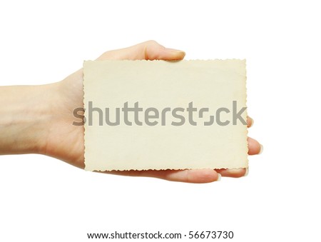 card blank in a hand
