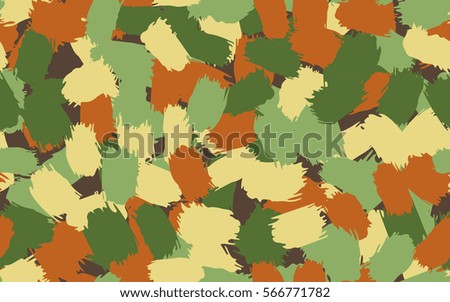 Seamless pattern. Disorderly brush strokes. Random spot. Chaos of colors. Fashion camouflage.