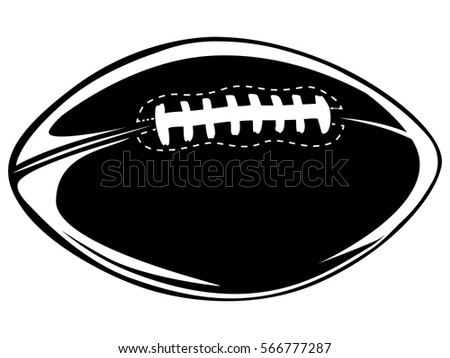 American football ball isolated on white. Vector illstration of sport tool for super bowl. Isolated on white doodle