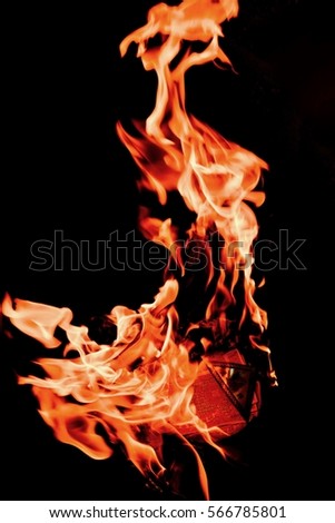 Close-Up of Abstract Orange Fire Flame