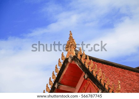 thai temple with blue sky
