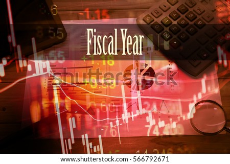 Fiscal Year - Hand writing word to represent the meaning of financial word as concept. A word Fiscal Year is a part of Investment&Wealth management in stock photo.