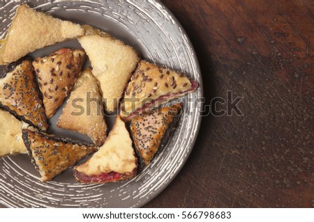Shortbread cookie assortment with cranberry, lemon fnd poppy seeds